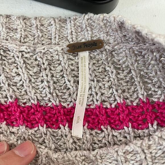 Free People Complete In Stripes Slouchy Oversized Sweater Small - Picture 6 of 9